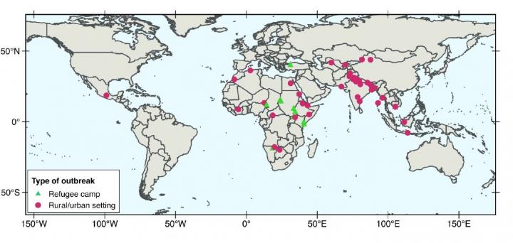 La mappa delle aree a rischio Epatite E