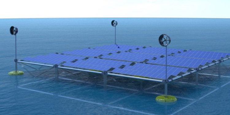 Concept della prima piattaforma galleggiante per l'energia rinnovabile