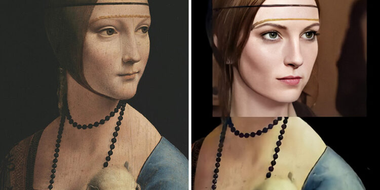 intelligenza artificiale volti opere d'arte